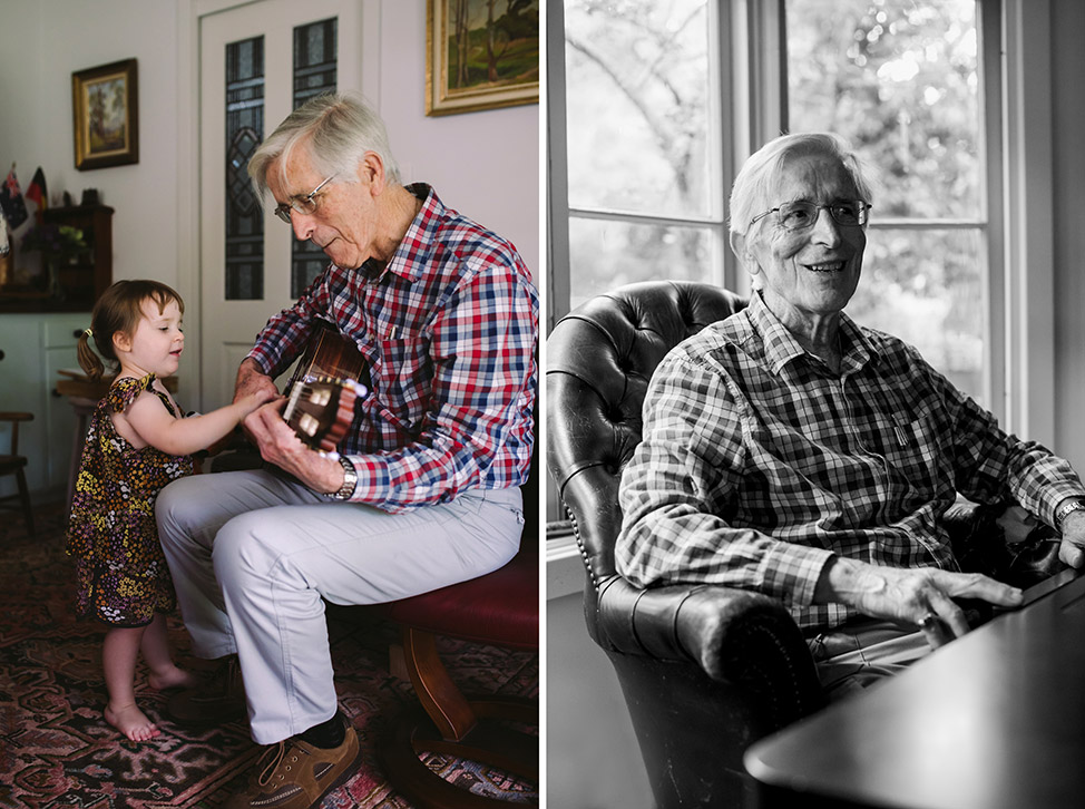 Prue Vickery documentary family photography grandparents guitar Sydney unposed
